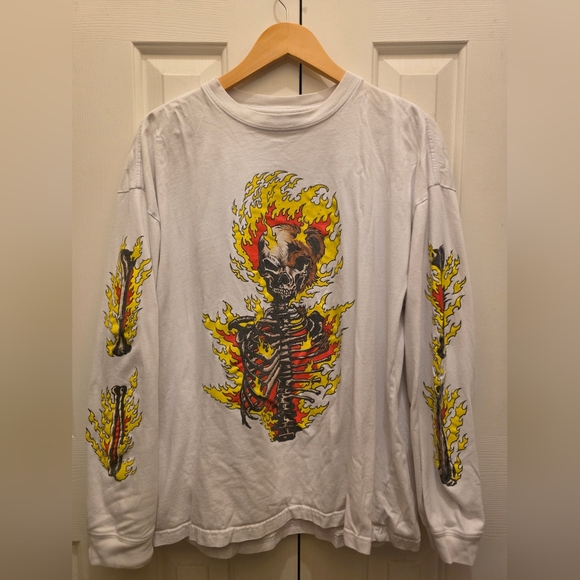 Teddy Fresh Tops - Teddy Fresh "Up In Flames " Long Sleeve Shirt–Medium-EUC bear🧸🔥